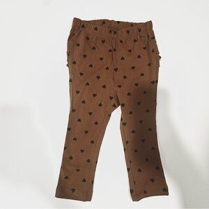 Carter's Brown Leggings with Black Heart Print